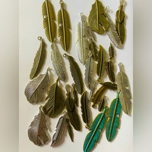 Lot of feather charms, pendants, jewelry making
